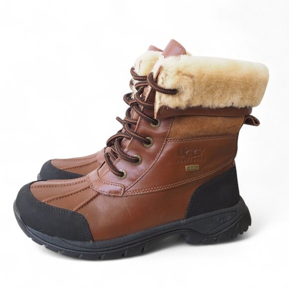 UGG Australia Butte Waterproof Vibram Leather Winter Boots Brown 5209 Women's 5 - Picture 2 of 11